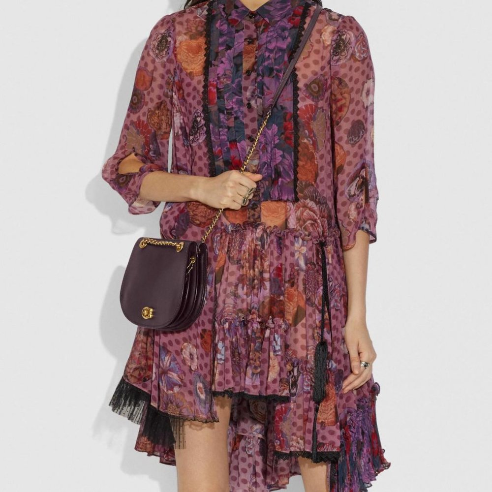 COACH $395 75577 Reversible Parker Saddle Bag In Signature Canvas Tan/Rust/Brass - Picture 4 of 11